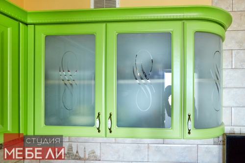 Салатовая кухня из МДФ