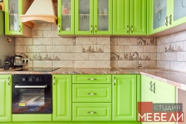 Салатовая кухня из МДФ